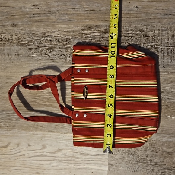 Longaberger Red Stripped Purse Like New - Picture 2 of 8